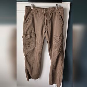 Wrangler Men's Tan Cargo Pants with Patch Pockets